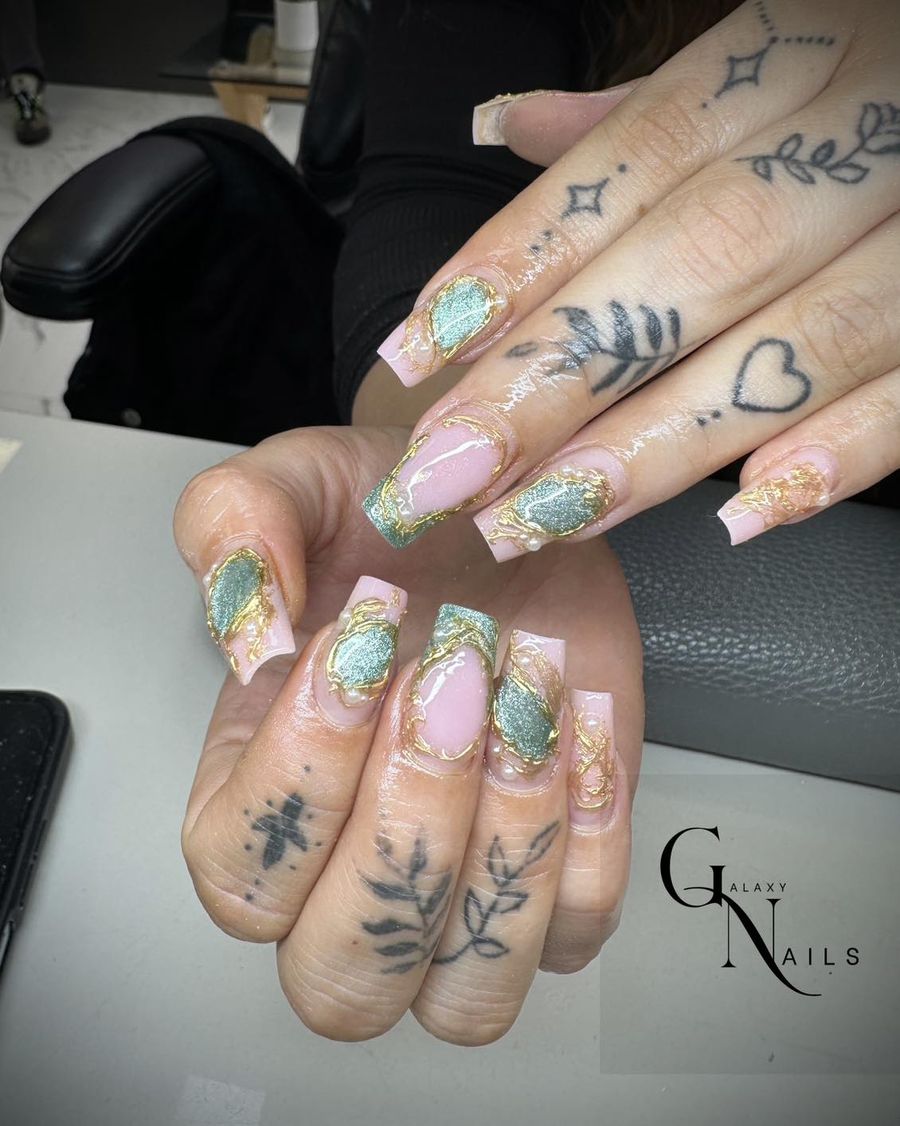 Aqua florals