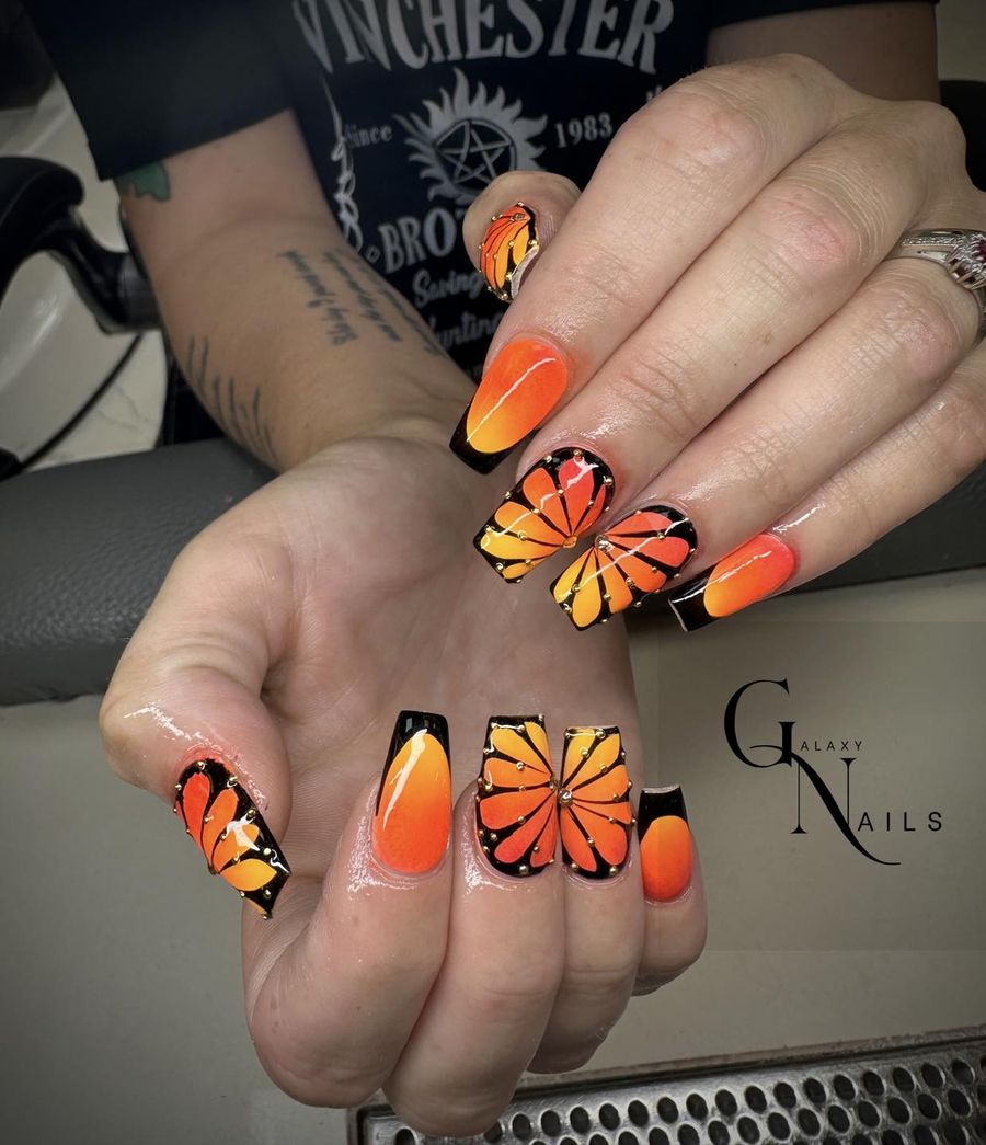 Orange butterflies